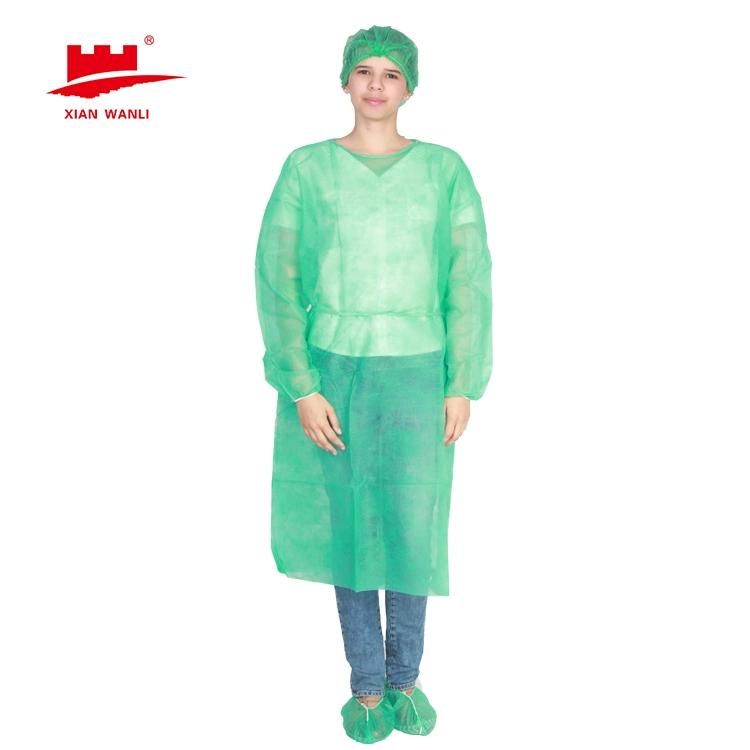 Long Sleeve Non Woven PE Laminated Level 1 Isolation Gown Non Disposable