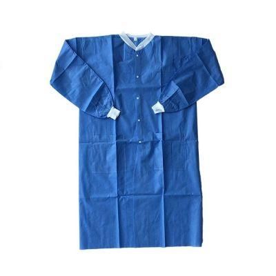 High Quality Wholesale Manufacturer Custom Blue SMS Disposable Medical Hospital Uniforms Lab Coat for Men Doctor