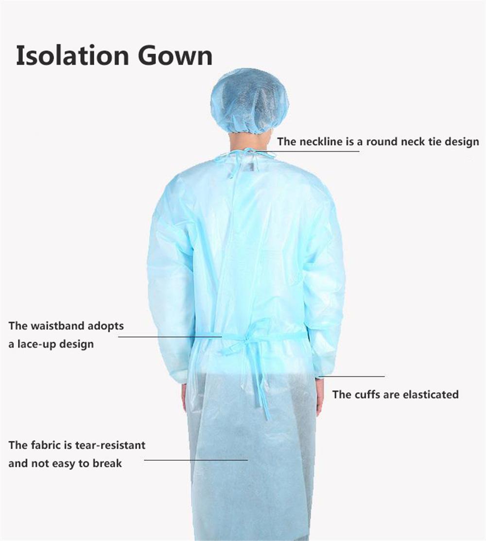 Hot Sale Non-Woven PPE Safety Suit Products Disposable Protective Isolation Gown Rib Cuff Non Surgical Suit