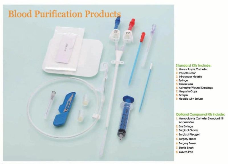 Hospital Medical Disposable Blood Purification Series Hemodialysis Catheter