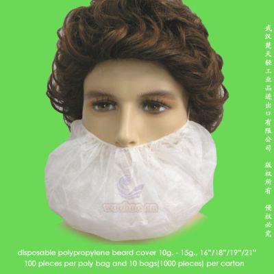 Disposable Polypropylene Nonwoven Beard Mask with Single Headloop or Double Earloops