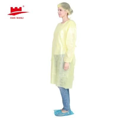 Long Sleeve Non Woven PE Laminated Level 1 Isolation Gown Non Disposable