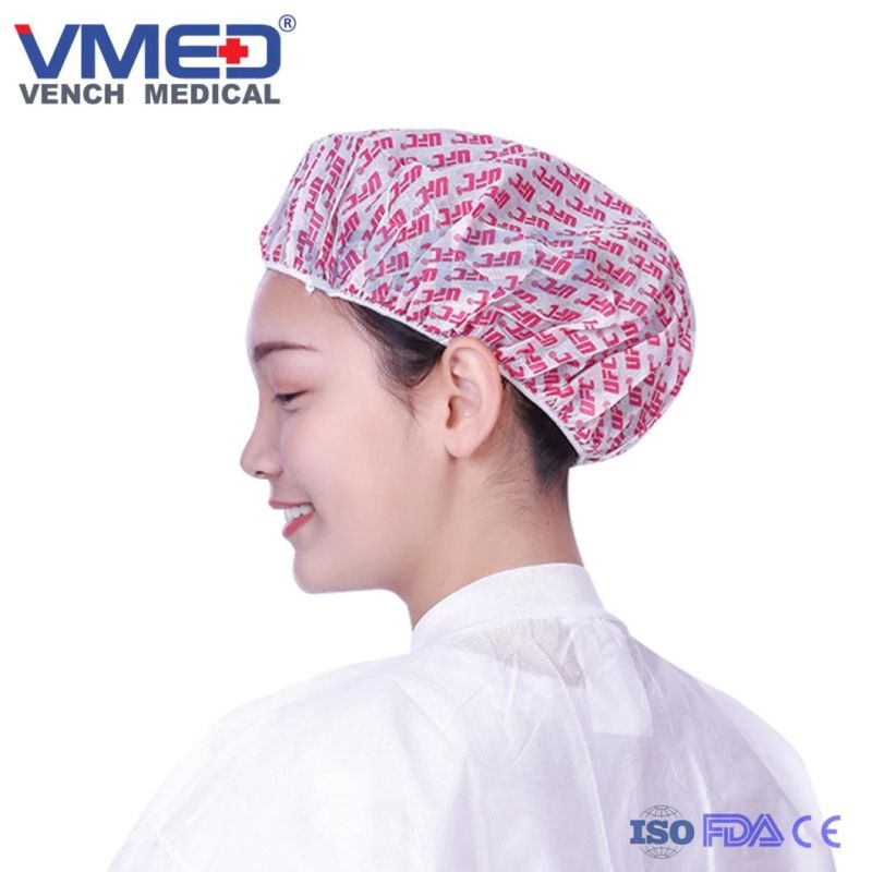 Wholesale Disposable Non-Woven Printed Bouffant Cap