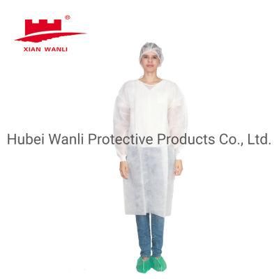 OEM Non Woven Gown Visitor Gown Disposable Lab Gown Thin Material Robe
