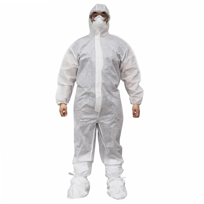 Disposable PP/SMS Isolation Gown Safety Protective Clothing Nonwoven Coverall with Hood