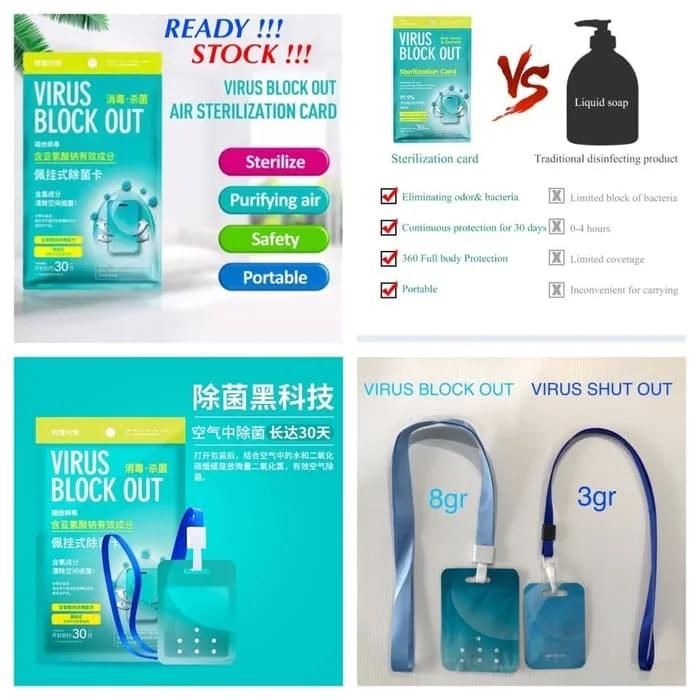 Supply Sterilization Rate 99.9% Virus Buster Card / Disinfection Card