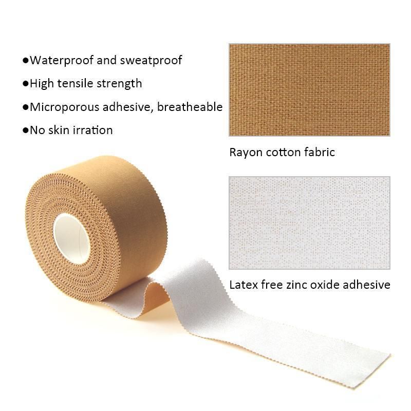 HD394 OEM Custom White Cut Edges / Zigzag Edges Zinc Oxide Sports Tape / Athletic Tape Roll for Sports Safety