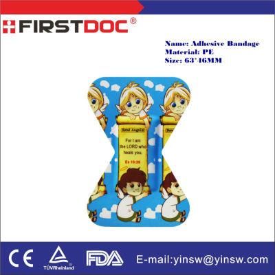 Medical Supply Cartoon Fingertip Adhesive Strips 63X46mm PE Adhesive Bandages