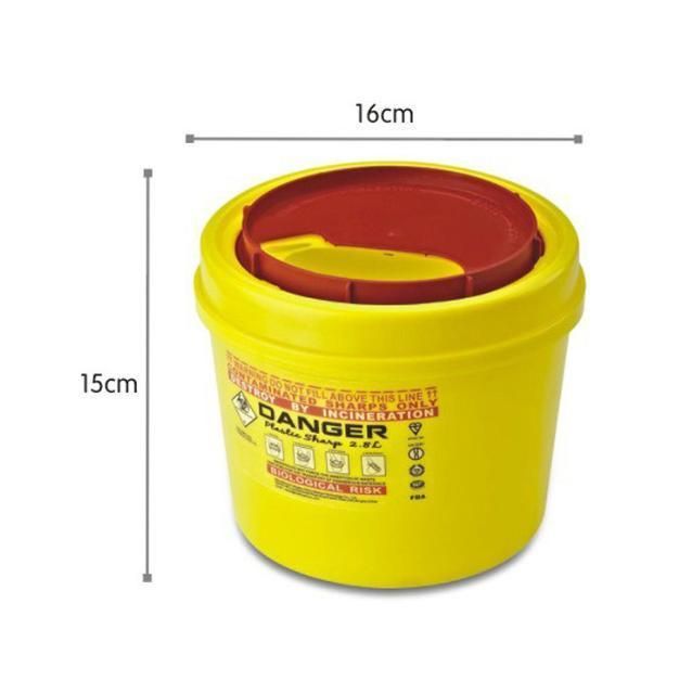 Disposable Sharps Container, 5L Medical Biohazard Waste Bin, Square Sharp Container