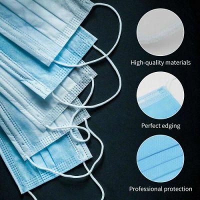 Medical 3ply Disposable Pack of 50 3-Layer Face Cover Disposable Face Mask