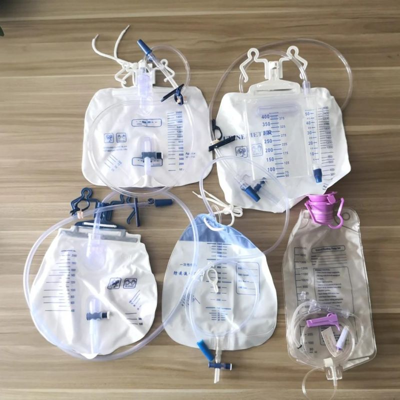 Hot Sale Medical Disposable Sterile Urometer Drainage Bag, Urine Meter, Urine Bags with Measure Volume Chamber for Adults