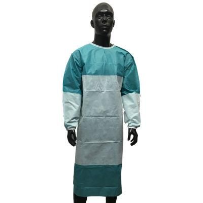 Disposable Long Sleeved Fluid Protection Gown Blue with Pack Surgical Gown