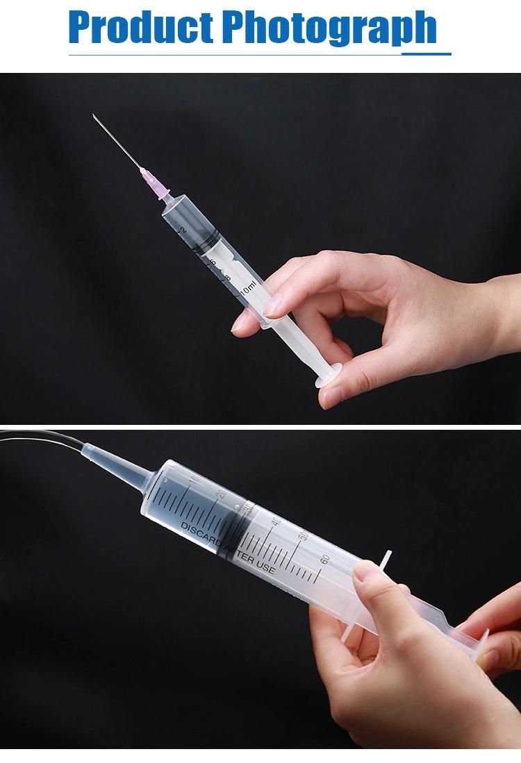 Sterilize Transparent 3 Part Disposable Plastic Syringe with Needle