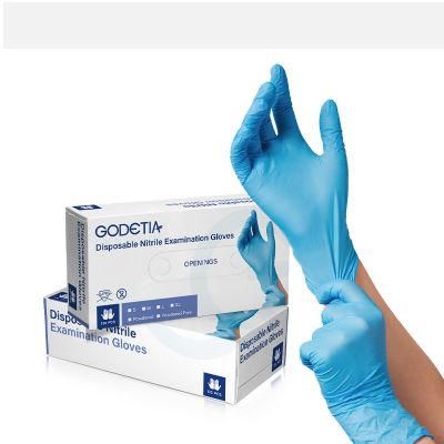 High Quality Latex Free Clear Blue Nitrile Gloves Powder Free