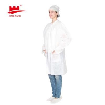 Wholesale Unisex Lab Coat Medical Uniform Slim Workwear Uniform Beauty Workwear Health Service Scrubs Coat Disposable White Lab Coat
