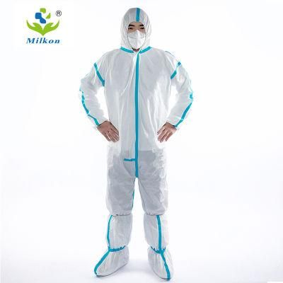 White Disposable PP Non Woven Coverall Clothes for Clean Room