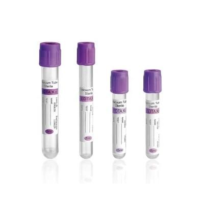 Medical Disposable Purple Cap Vacuum Blood Collection Pet Glass EDTA Tube K2 K3 with CE