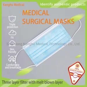 Kanghu 3-Ply Face Mask with Earloop/Medical Mask Non Sterilization of Disposable Medical Surgical Masks/Type Iir