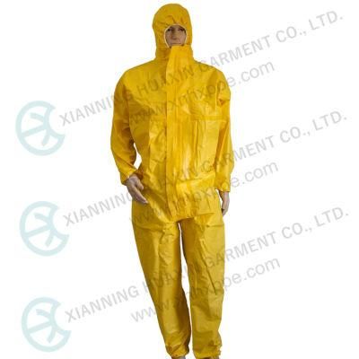 Type3b Special PE Coated SMS Chemical Resistant Disposable Safety Suit Coverall