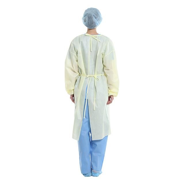 Disposable PP/SMS Isolation Gown with Elastic Cuff with Knit Cuff