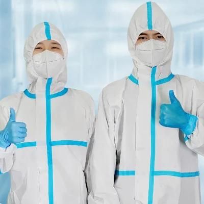 Disposable Chemical Medical Blue Sealled Sf Protective Coverall