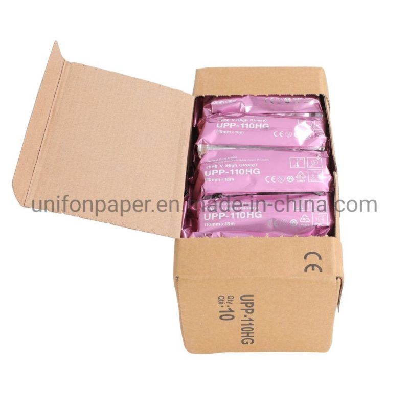 2022 New Medical Ultrasound Thermal Paper Roll Upp-110hg Type V High Glossy for Sony Video Printer