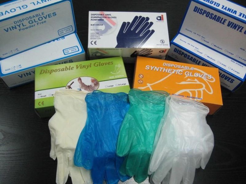 Industry Use Powder Free Blue Color Disposable Nitrile Gloves