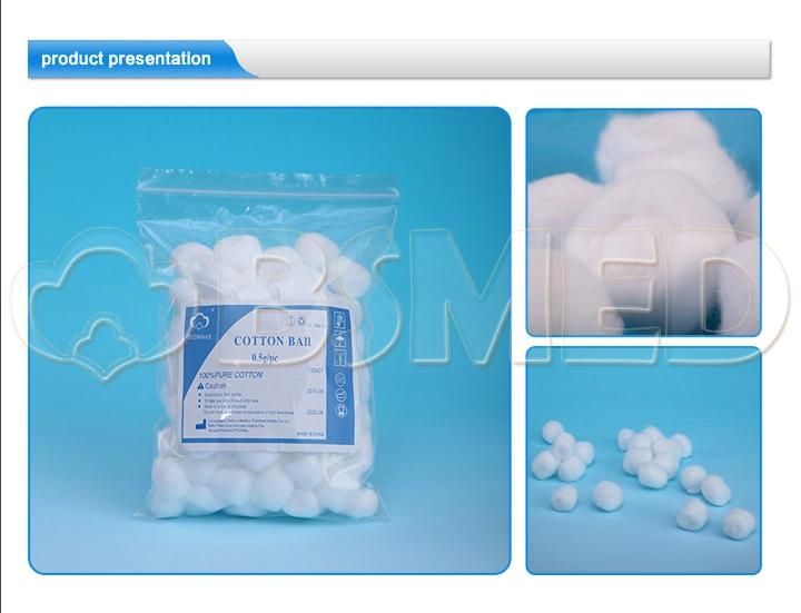 High Quality Wholesale White Medical Cotton Ball, 100% Pure Cotton Alcohol Sterilize Cotton Ball