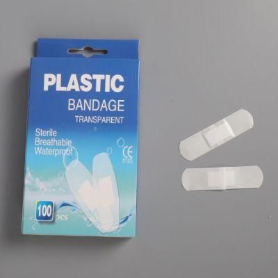 72*19mm Clear Color Breathable Waterproof Plastic PE Wound Dressing First Aid Plaster