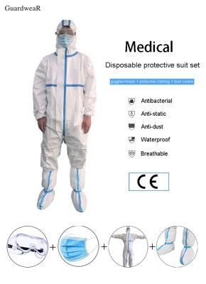 Factory Price En14126 Breathable Sf Micropore Workwear Coverall PPE Suit Medical Protective Suit