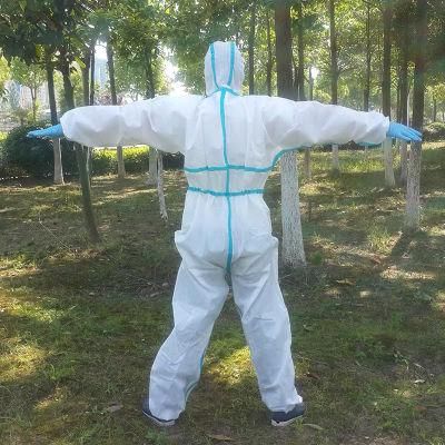 Disposable Medical Nonwoven Working Safety Coverall PPE Suit in Stock
