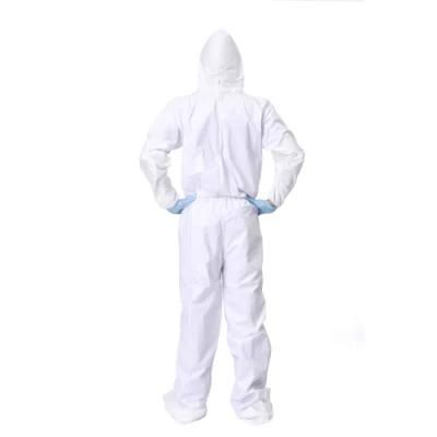 White Non-Woven Protective Coveralls Garments for Clean Room Anti-Static Anti-Dust Professional Hooded Dust Clothes