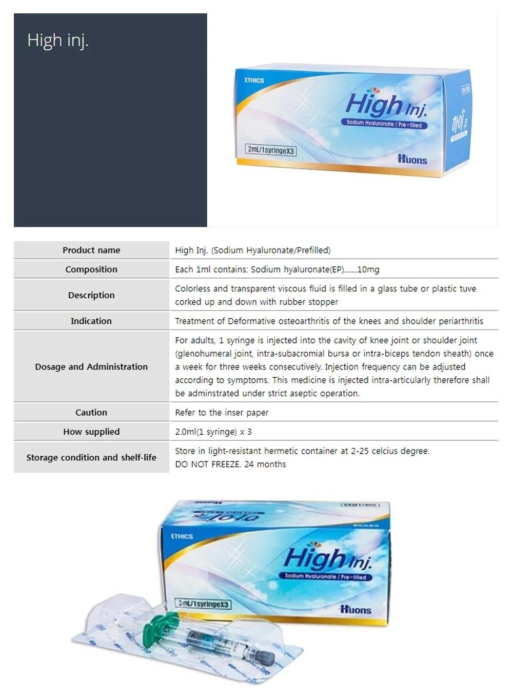2022 Korea High Inj Skin Booster Sodium Hyaluronate Pre-Filled Meso Injectable Hyaluronic Acid Filler