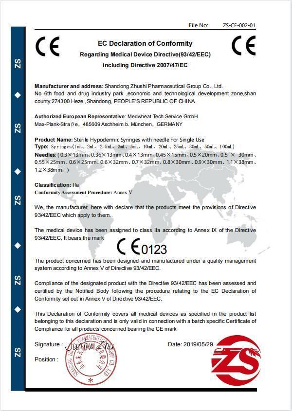 Disposable Sterile Self-Destruct Vaccine Syringes with CE Certification Injection Syringe