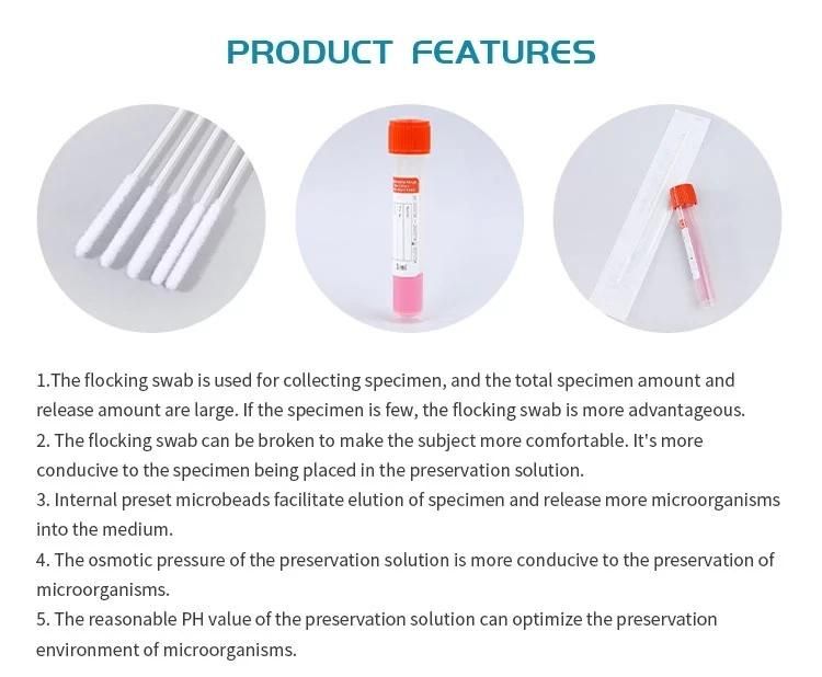 Virus Sampling Transport Collection Tube Vtm Kits with Medium Inside