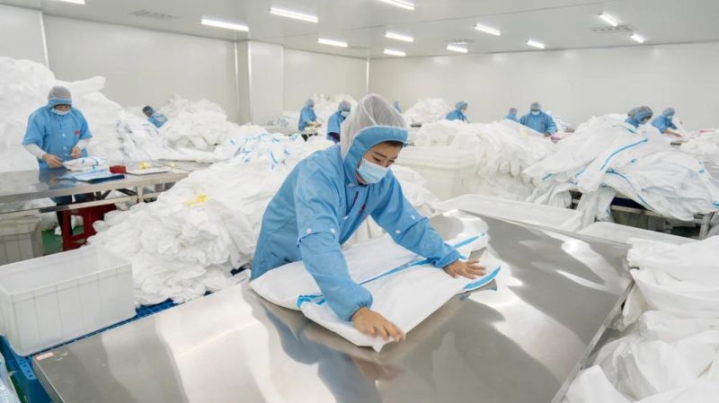 Yellow Color PP+PE Film Coated Security Coverall Working