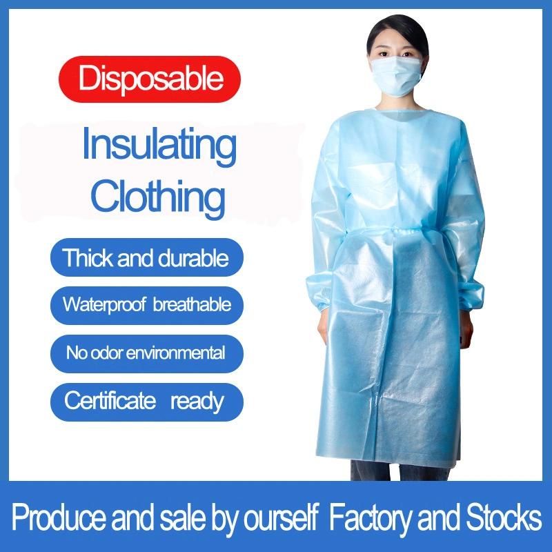 Disposable Non-Woven Fabrics 45 GSM Isolation Gown Protective Clothing
