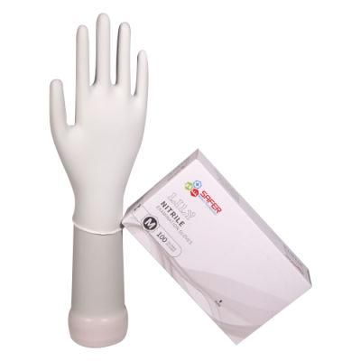 Disposable Medical Examination White Nitrile Gloves with Powder Free