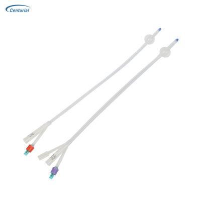 High Quality Medical Equipment 6~24fr/CH 2 Way 3 Way 100% Silicone Foley Catheter Urine Tube