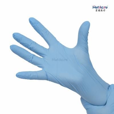 High Quality China Wholesale Blue Disposable Nitrile Examination Gloves for Safety