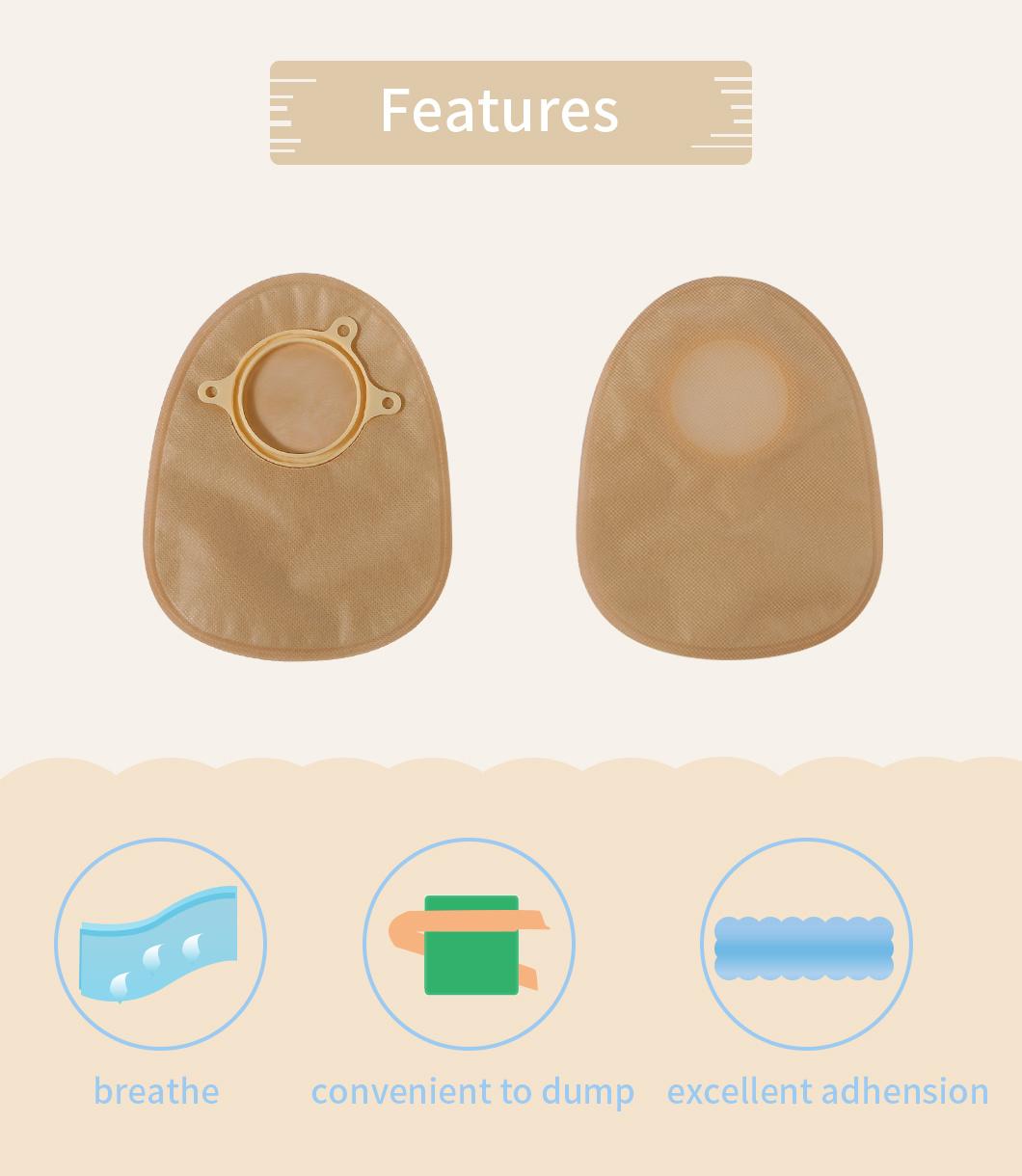 High Quality Soft Comfortable Convenient Two Piece Close Disposable Medical Ostomy Bag