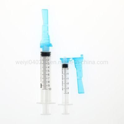 Medical-Use Luer Slip/Lock Syringe with Safety Arm Cover Cap CE ISO and FDA Approved 1ml-20ml