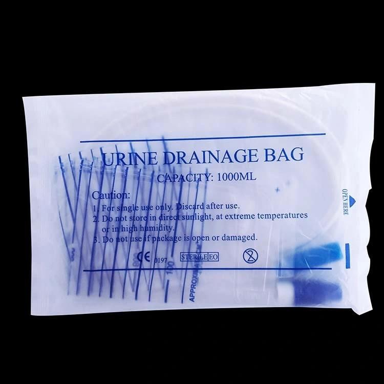 Economy Disposable Urine Collection Bag Urinary Drainage Bag with T Valve