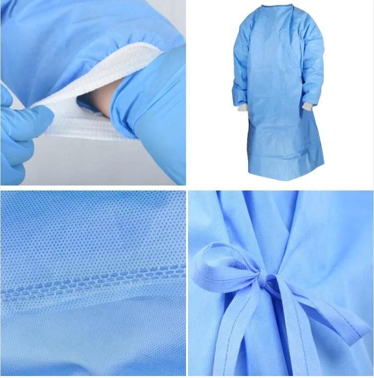 En13795 Approval Disposable PP+PE Waterproof Isolation Gown