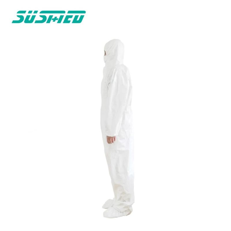 Waterproof Breathable Personal Medical Isolation Polypropylene Overalls Microporous Suits Disposable Coveralls