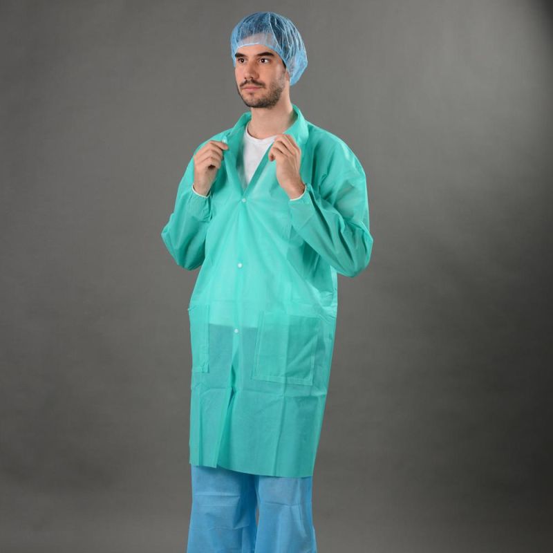 Green Doctor Robe Disposable Lab Coat M/L/XL/XXL/Xxxl Customize
