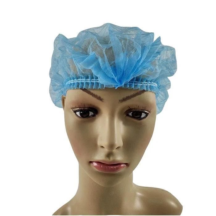 CE Certified Protection Hair Cover Food Processing Breathable Workshop Healthcare Non Woven Disposable Cap with Elastic Edge