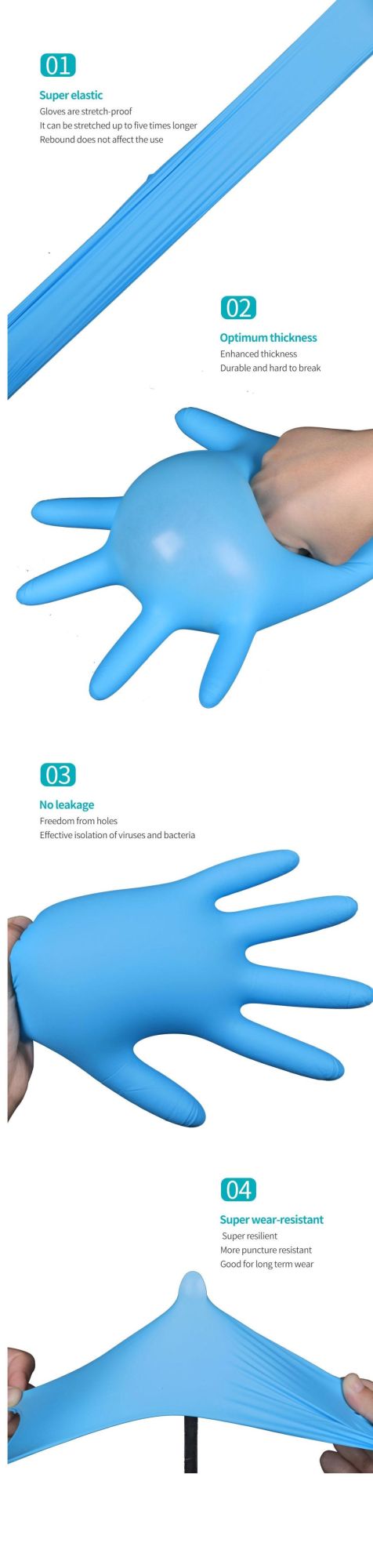 Disposable High Flexibility Safety Protective Gloves Nitrile Glove for Personal Protect