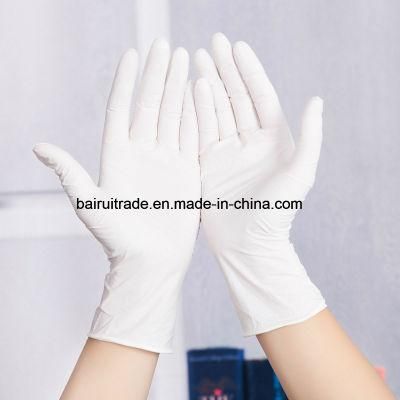 White Disposable Nitrile Rubber Gloves Medical White Oil Resistant Gloves
