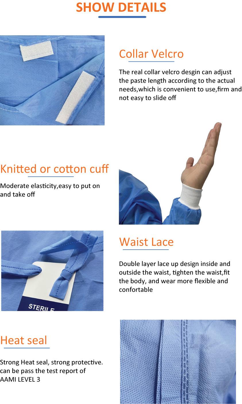 Disposable Surgical Medical Gown, Isolation Gown